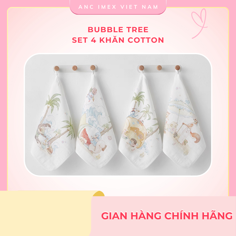 SET 4 KHĂN COTTON BUBBLE TREE