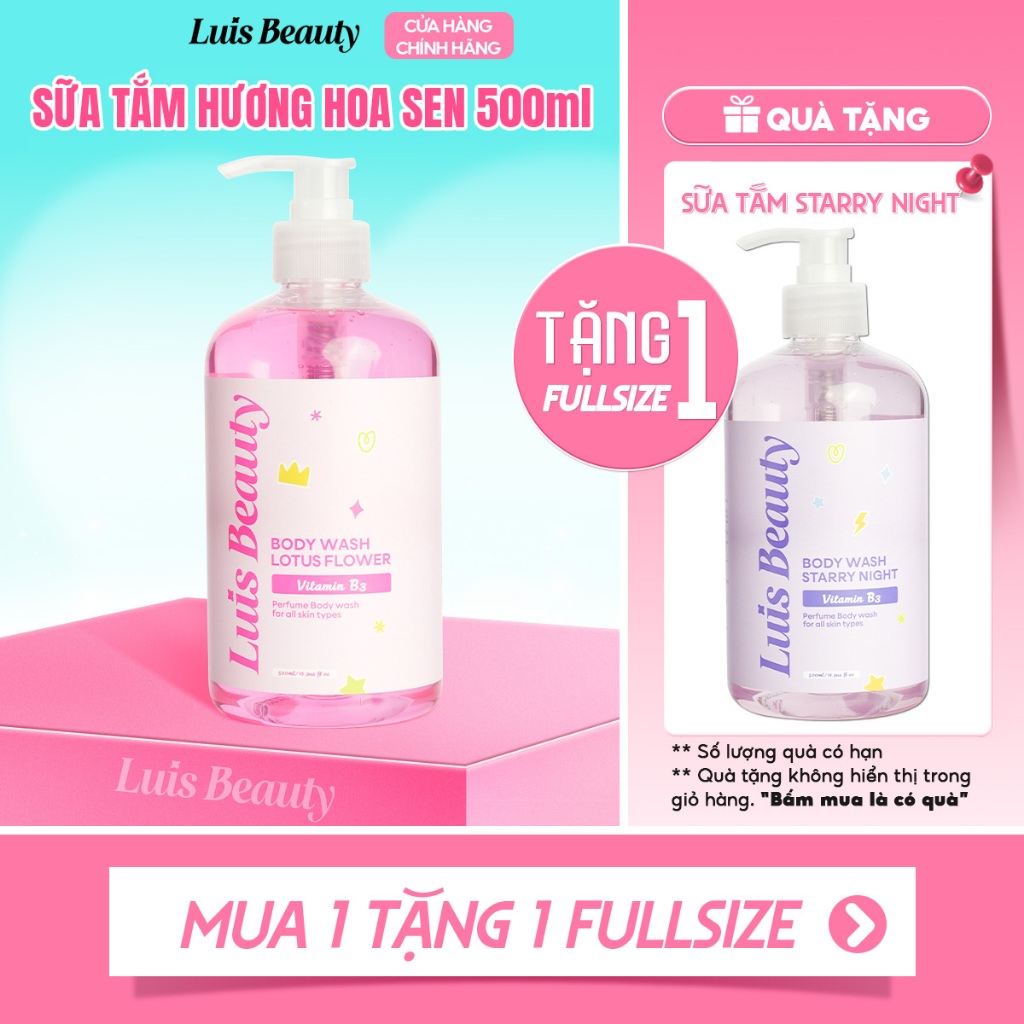 [MUA 1 TẶNG 1] Sữa Tắm Nước Hoa Luis Beauty 500ml Dưỡng Ẩm Sáng Da Lưu Hương Lâu