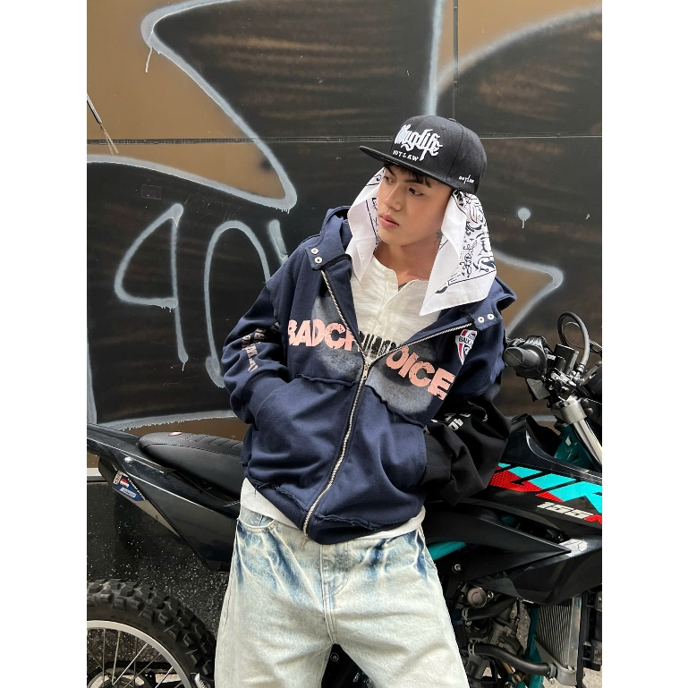 Bad Choices | Áo Hoodie Zip ERROR nỉ chân cua thêu logo phối tay form boxy | BigBuy360 - bigbuy360.vn