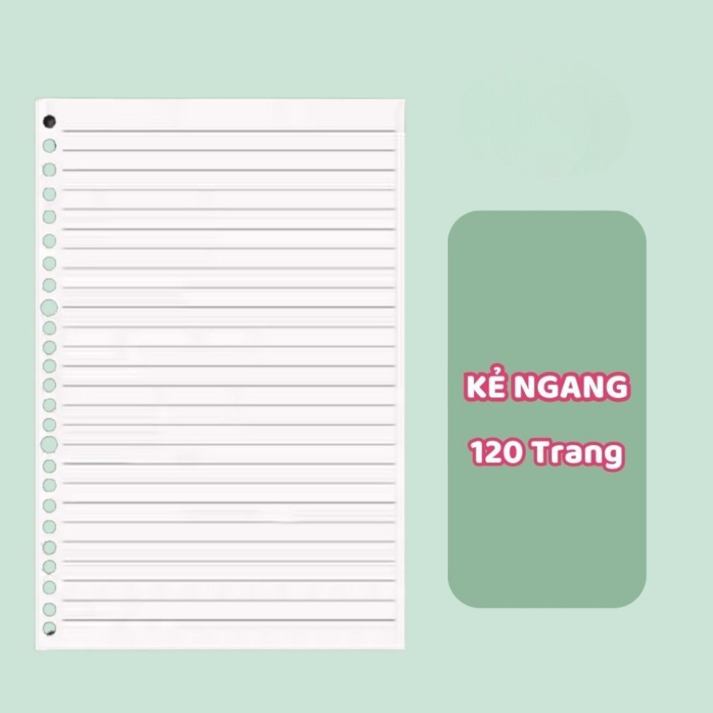 [Top Value] Giấy refill sổ còng A5 B5 A4, ruột sổ còng loại 4 6 9 20 26 30 lỗ tròn ruột giấy kẻ ngan