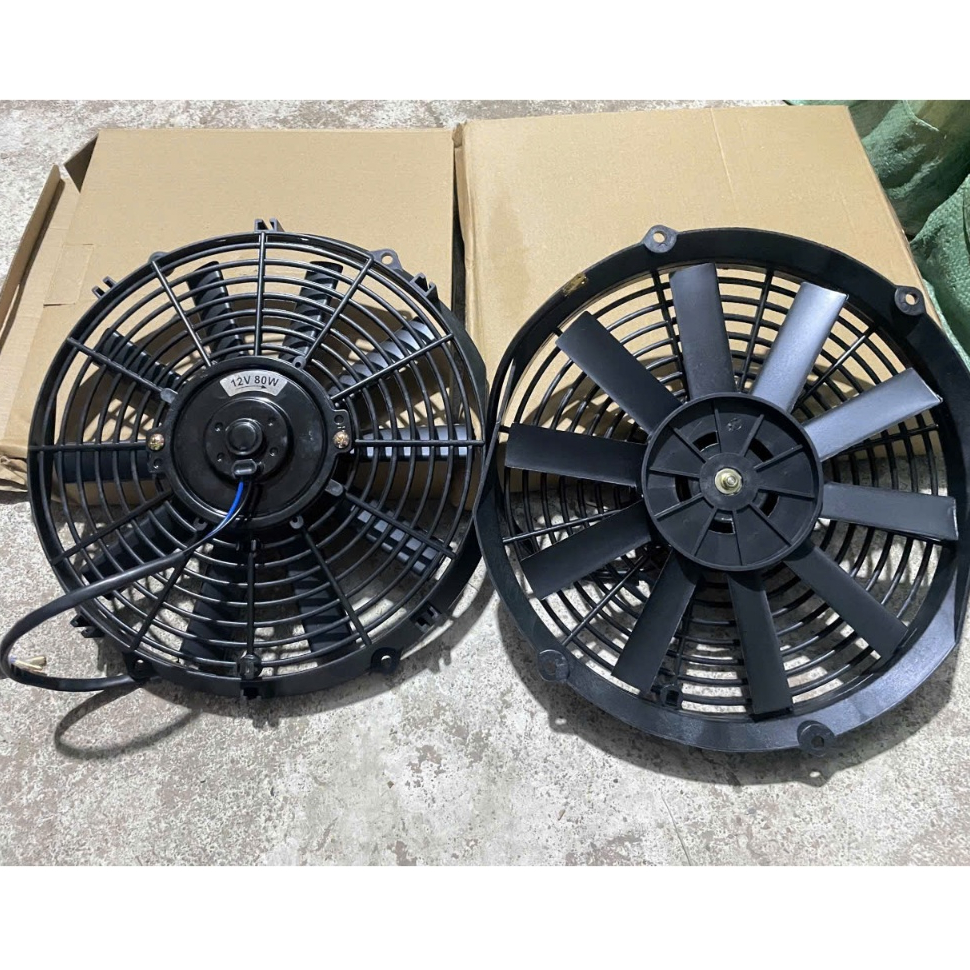 Quạt két nước, Quạt gió tản nhiệt ô tô xe tải, Quạt dàn nóng 2 chiều chổi than kích thước 12 inch 12
