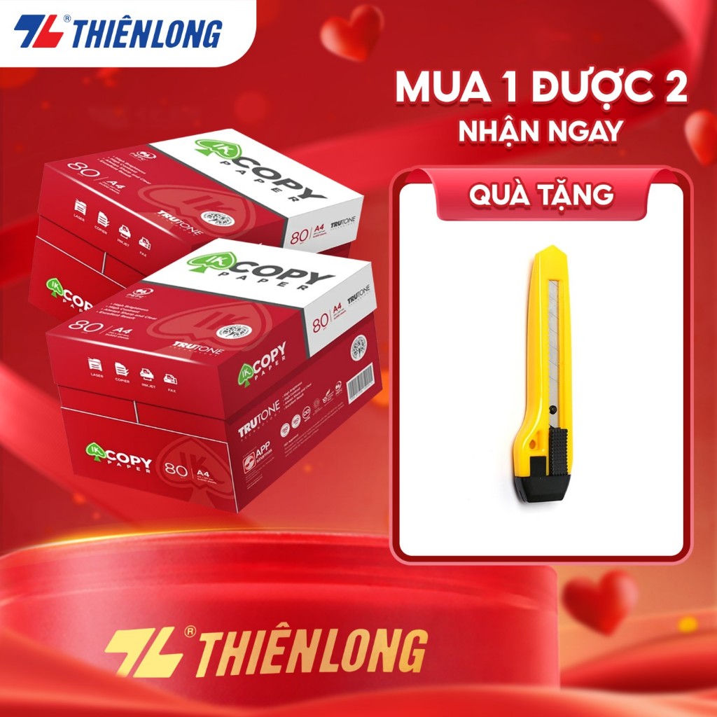 Combo 10 ream Giấy in A4, giấy photo IK Copy 80gsm độ dày cao, đều màu không gợn sóng, không xơ xước