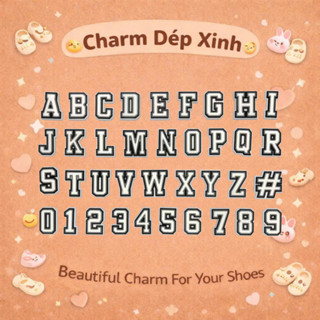 Charm Chữ Cái Gắn Dép - Phụ Kiện Trang Trí Cá Tính Nhẹ,Bền,Dễ Gắn - Charm Dép Xinh