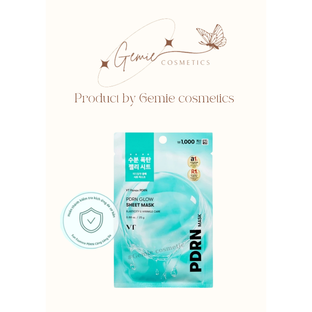 [CÓ SẴN][COMBO 4 Miếng] Mặt nạ V.T PDRN Glow Sheet Mask Hydrating & Brightening Jelly Mask with PDRN