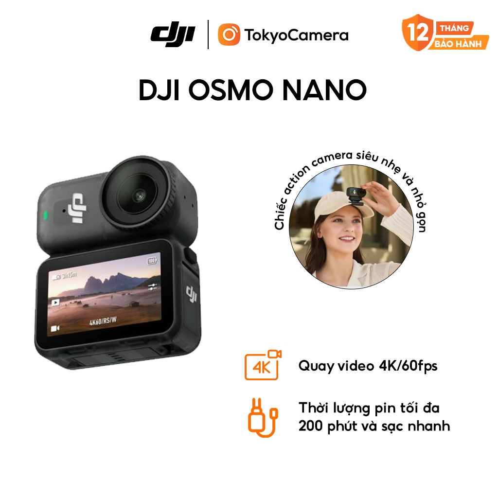 Camera DJI Osmo Nano nhỏ gọn chống rung thông minh pin lâu chính hãng bảo hành 12 tháng