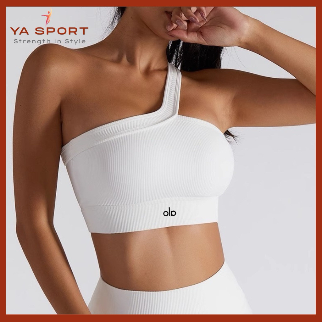 🔥 YASPORT Áo Tập Gym Nữ YS60W – Áo Bra Lệch Vai Ôm Dáng, Đồ Tập Yoga Cao Cấp 🔥