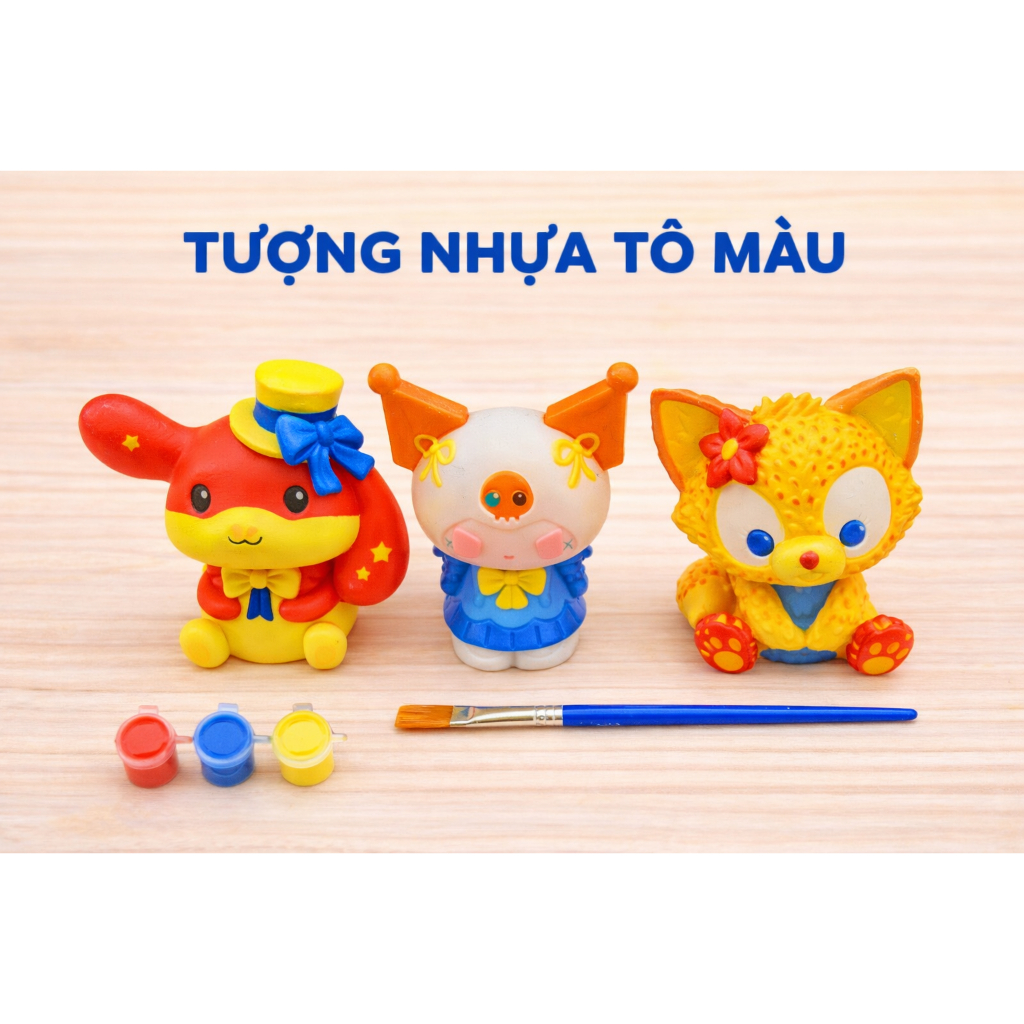 Tượng nhựa tô màu dạng ống heo đựng tiền Hanaworld - Đồ chơi tượng tô màu bằng nhựa