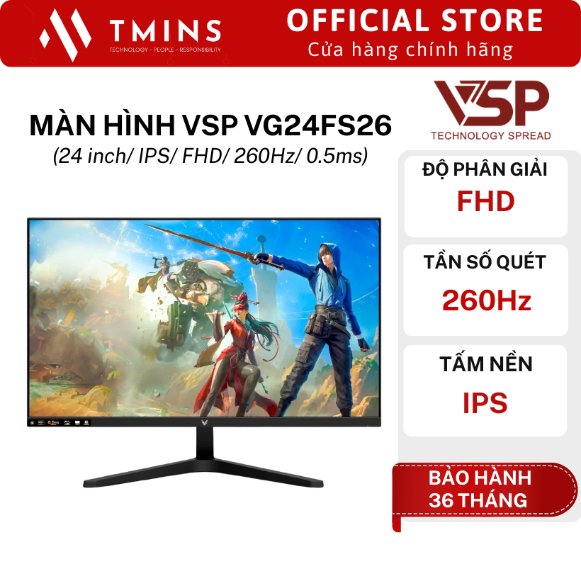 Màn Hình VSP VG24FS26  (24 inch/ IPS/ FHD/ 260Hz/ 0.5ms) - Hàng chính hãng