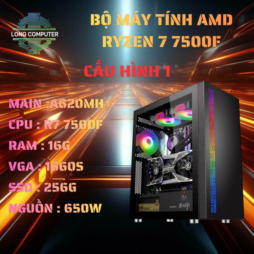 Bộ Máy Tính AMD Ryzen 7 7500F Cực Mạnh