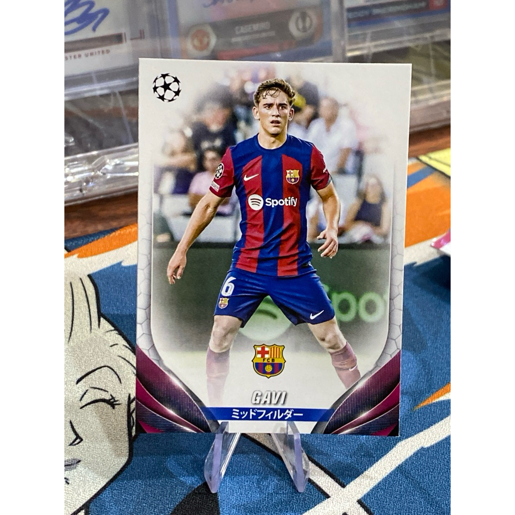 Thẻ Cầu Thủ Gavi Topps UEFA Club Competitions Japan 2022-23 FC Barcelona Base #63