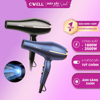 Máy sấy tóc CWell C03HD công suất lớn 1800W-2500W, 6 chế độ sấy kép, ánh sáng xanh bảo vệ tóc