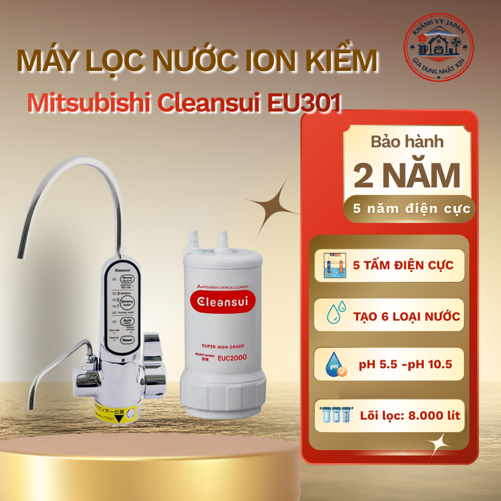 Máy lọc nước ion kiềm Mitsubishi Cleansui EU301
