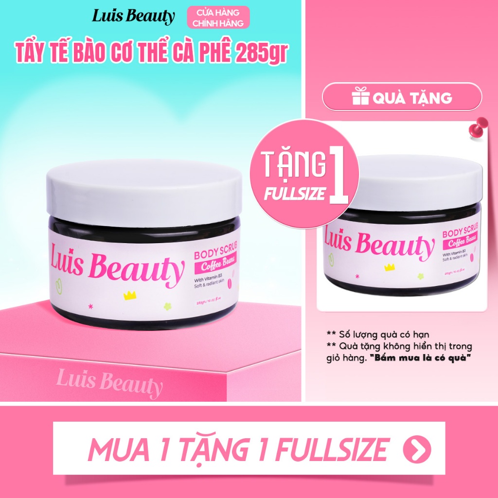 [MUA 1 TẶNG 1] Tẩy Tế Bào Chết Body Cà Phê Hữu Cơ Luis Beauty 285gr Giúp Da Mềm Mại & Sáng Mịn Tự Nh