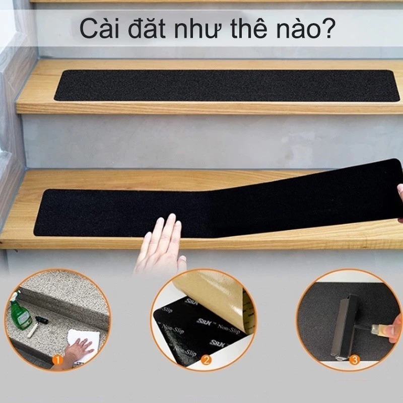 Cuộn 5M Băng Keo Nhám BK05 Chống Trượt Cầu Thang, Độ Nhám Cao, Ma Sát Lớn