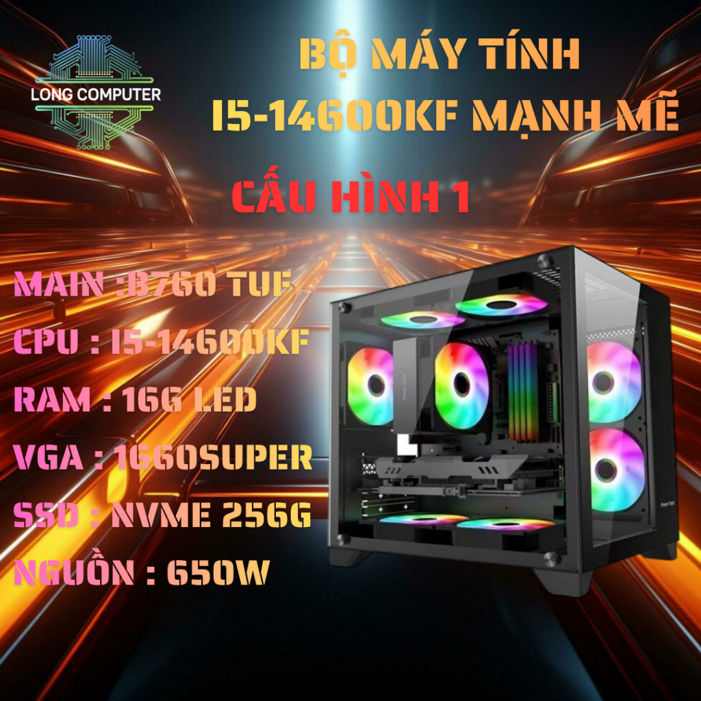 Bộ Máy Tính Core Intel Cực Mạnh I5-14600KF Chuyên Render