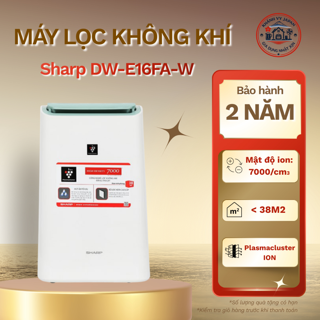 Máy hút ẩm kèm lọc không khí Sharp DW-E16FA-W CHÍNH HÃNG