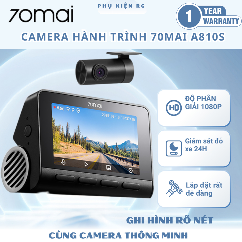 Camera Hành Trình 70mai A810S – Camera Trước Ô Tô 4K UHD, Lắp Dễ - Bảo Hành Chính Hãng