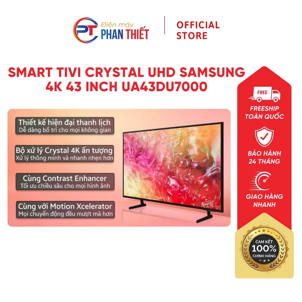 Smart Tivi Crystal UHD Samsung 4K 43 inch UA43DU7000