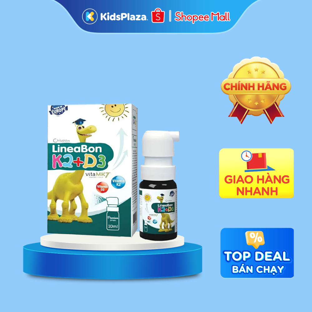Thực phẩm bảo vệ sức khỏe D3, K2 Lineabon dạng xịt 10ml (Vitamin 0M+) cho bé