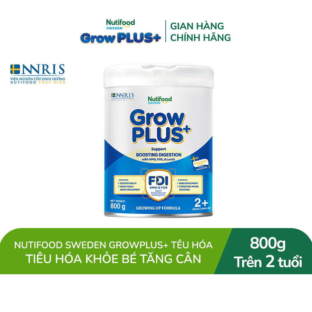 [Livestream KOL] Sữa bột Nutifood Sweden GrowPLUS+ Tiêu Hóa (Xanh Nhạt) 2+ - Tiêu hóa khỏe, tăng cân
