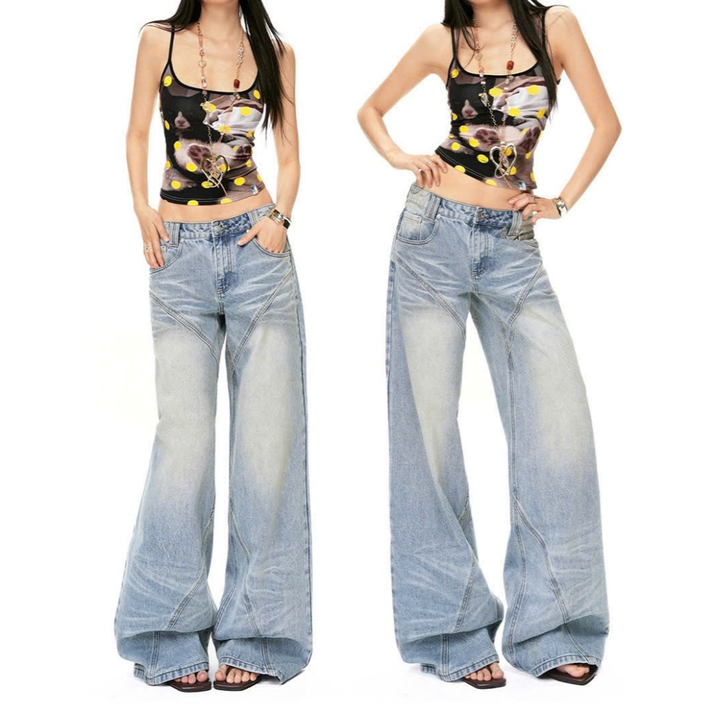 Jean Ống Rộng Panel Wash Aurora M543