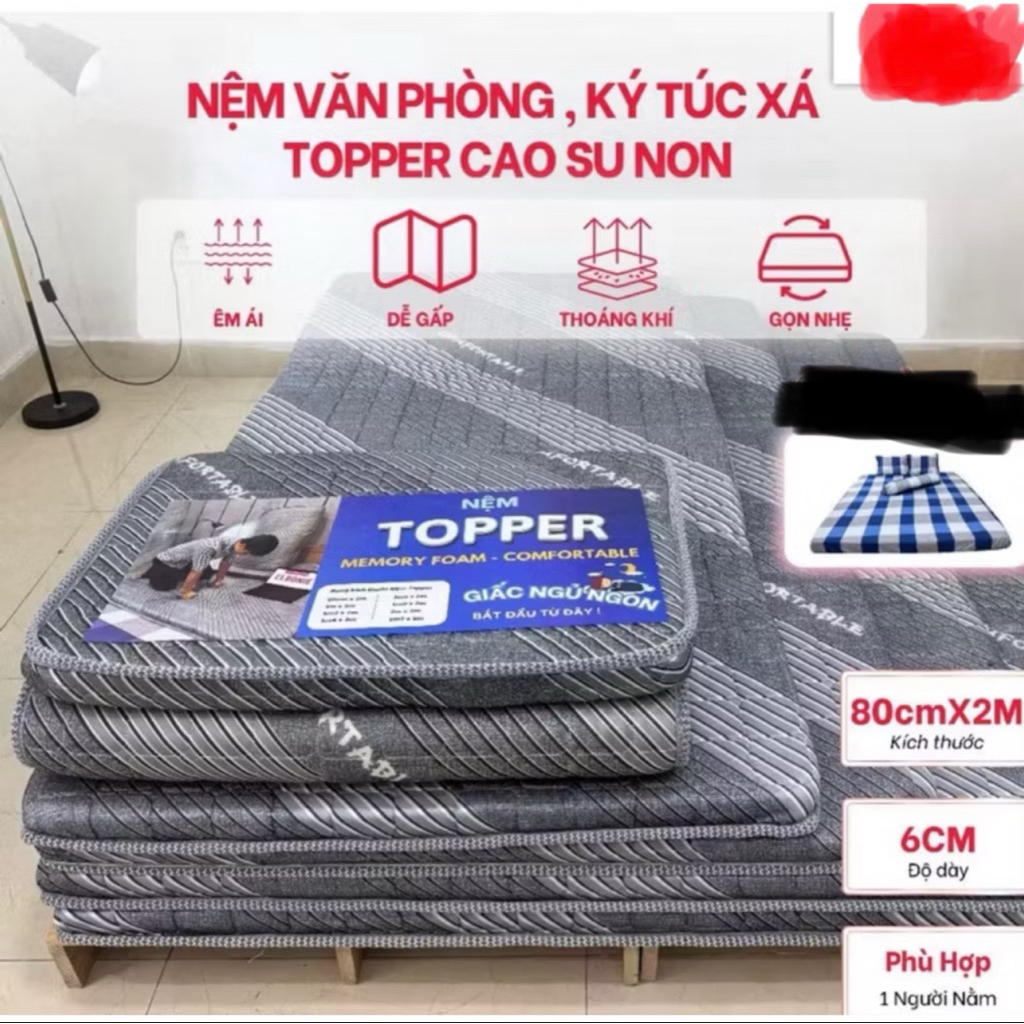 NệmTOPER cao su non  6cm(phân) đủ size 1m6...AMERICAN