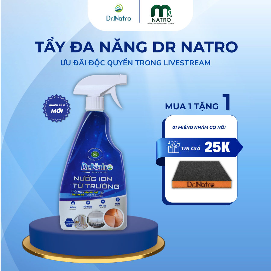 1Chai Tẩy DR NATRO. Tẩy xoong nồi cháy khét, inox rỉ sét, ố vàng, đồ da, đồ nhựa- 500ml