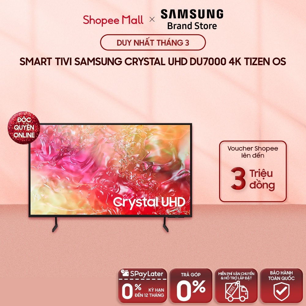 [MIỄN PHÍ VẬN CHUYỂN - LIVESTREAM] Smart TV Samsung Crystal UHD DU7000 4K và U8500F 4K