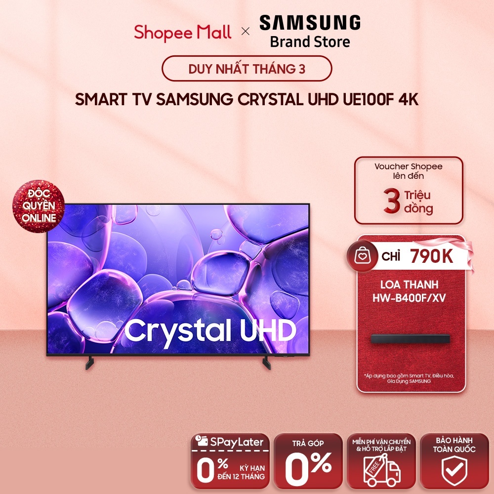 [MIỄN PHÍ VẬN CHUYỂN] Smart TV Samsung Crystal UHD UE100F 4K (2025)