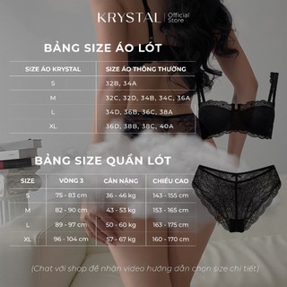 KRYSTAL Set Nội Y Utopia Đen Áo Bra Ren Có Gọng Cúp Áo Ngang Vai Bèo + Quần Lót Ren Hạn Chế Viền May (Có Tách Lẻ)
