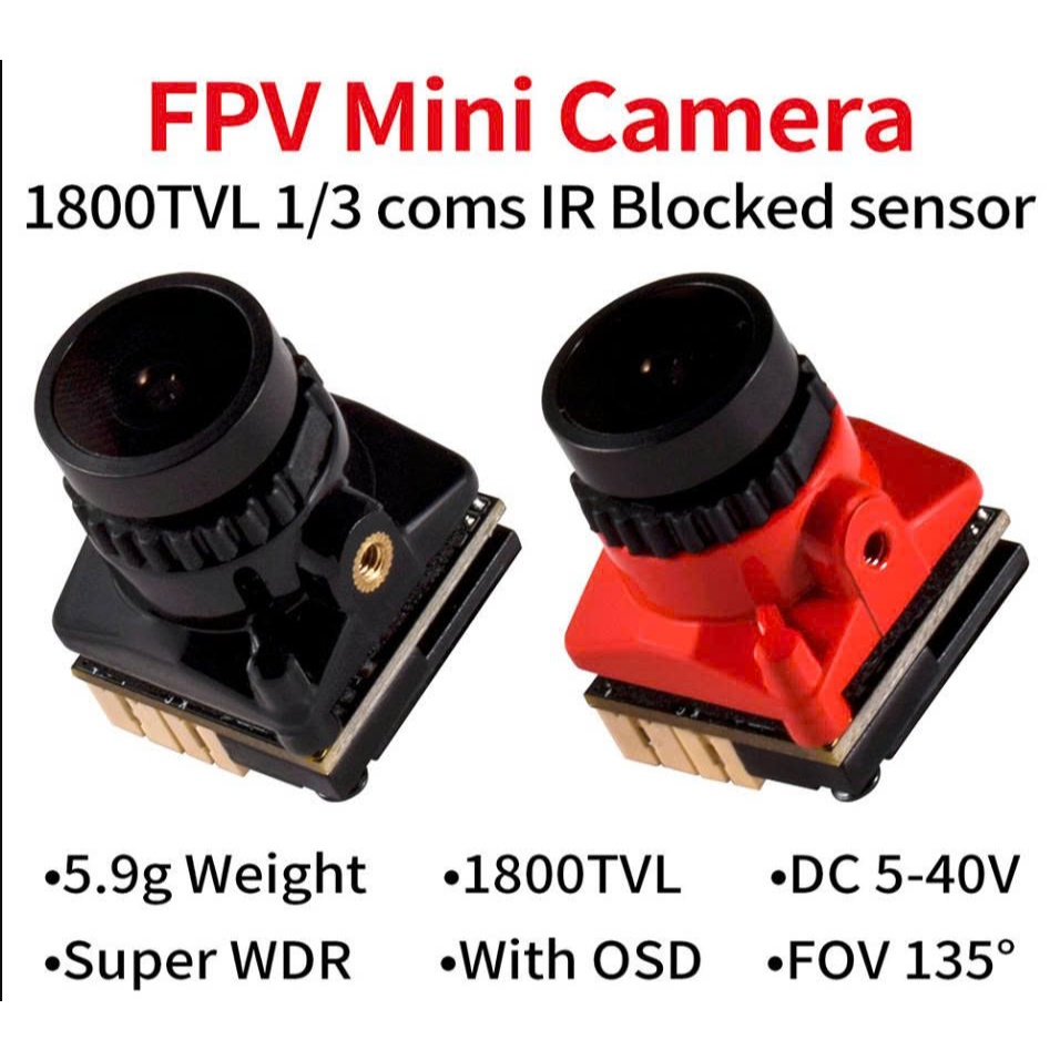 [rcvietnam] FPV Camera 1800TVL 5MP 2.1mm 1 / 3 coms Cảm Biến Cho RC FPV Racing Drone