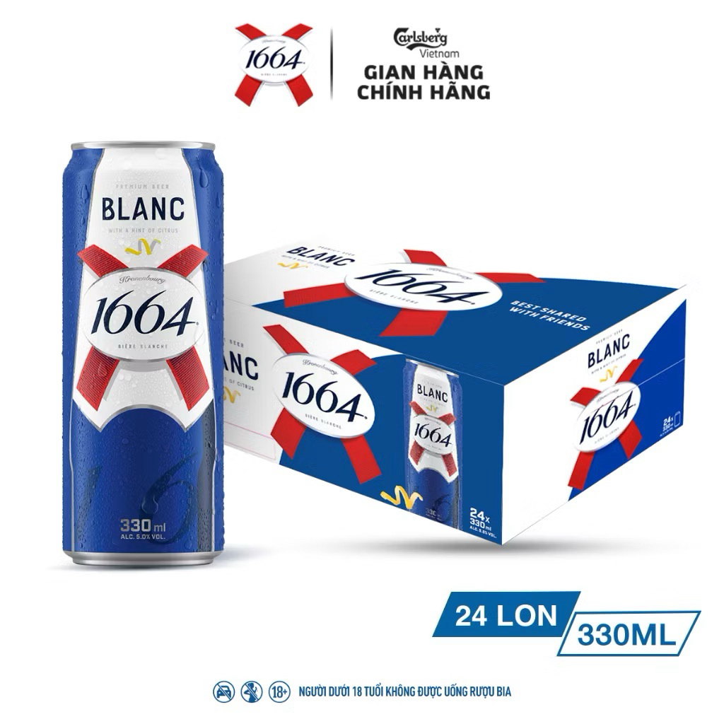 Bia Blanc 1664 - 1 thùng 24 lon 330ml
