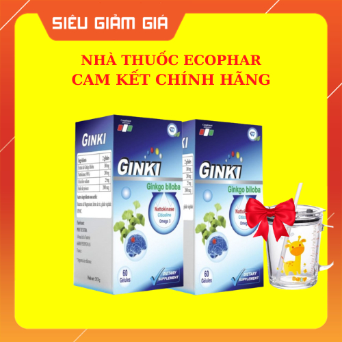 [COMBO 2 HỘP ] TPBVSK  Ginki từ CKC Health Hộp 60 viên - Viên uống hoạt huyết dưỡng não - NT ECOPHAR