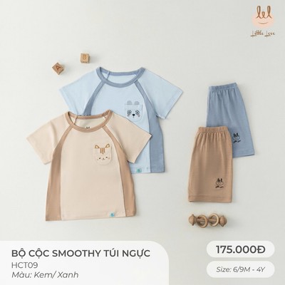 BỘ CỘC SMOOTHY TÚI NGỰC [ SIÊU MỀM, MÁT, MỊN CO DÃN VÀ THẤM HÚT ] SZ 6M -4Y (HCT09)