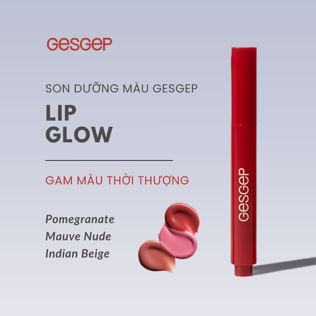 Son dưỡng môi có màu Gesgep Lip Glow 1,7g làm mềm môi, ngừa nứt nẻ, lên màu đẹp