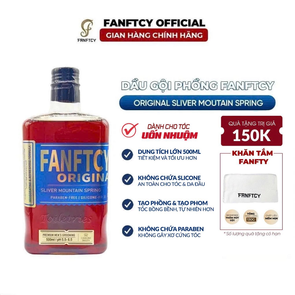 Dầu gội làm phồng tóc Fanftcy Original Sliver Mountain Spring 110ml / 500ml cao cấp