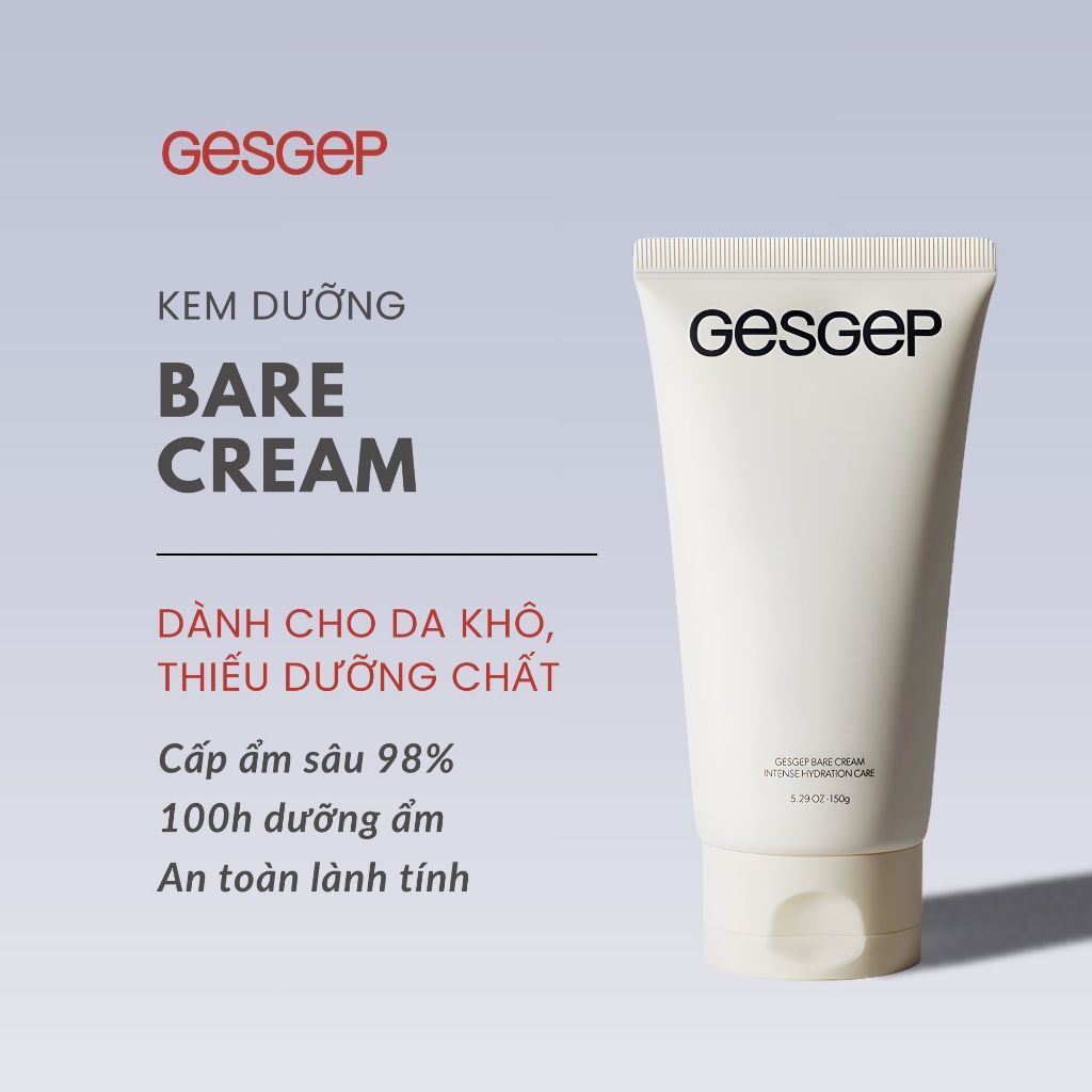 Kem dưỡng da Gesgep Bare Cream cấp ẩm sâu, cho làn da khoẻ mạnh tự nhiên