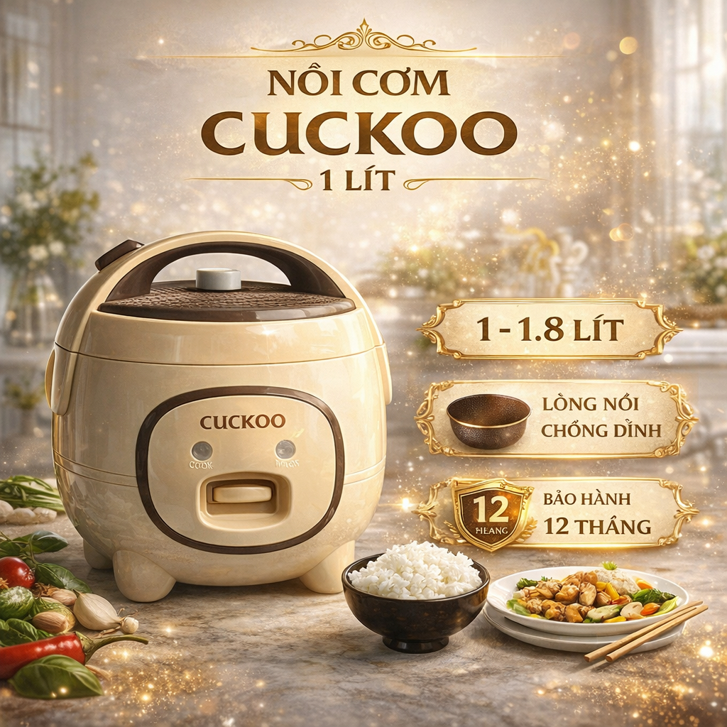 Nồi Cơm Điện Cuckoo - Nồi Cơm Điện Mini- Tiết Kiệm Điện Năng -Công Nghệ Hiện Đại Của Hàn Quốc