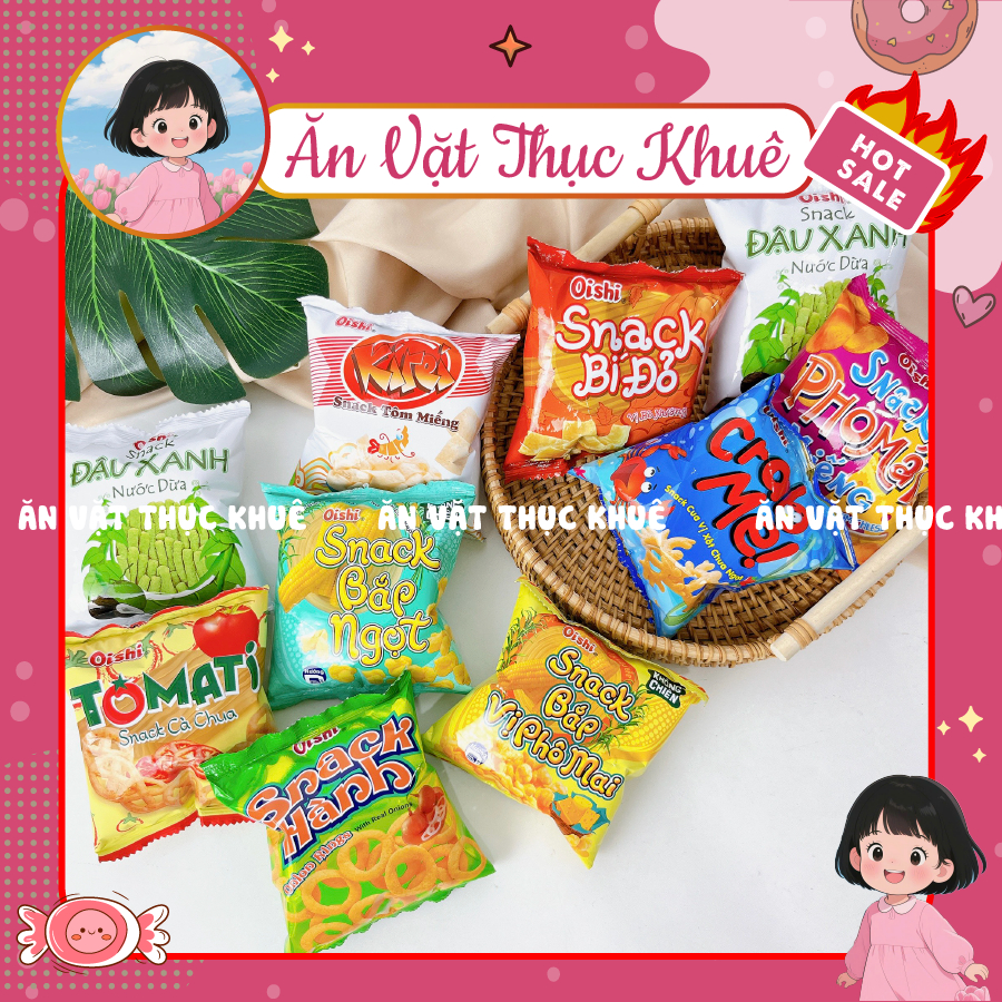 [COMBO 10 GÓI] Bim Bim Oishi (GÓI MINI 6G) đủ vị hàng chính hãng