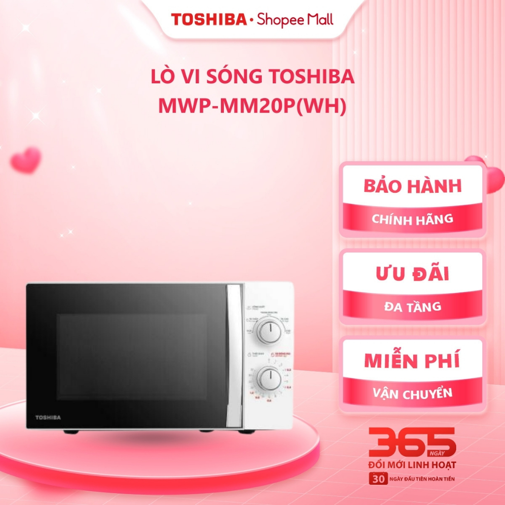 Lò vi sóng Toshiba MWP-MM20P(WH)/ MWP-MM20P(BK) - Bảo hành 12 tháng |HỎA TỐC HCM|