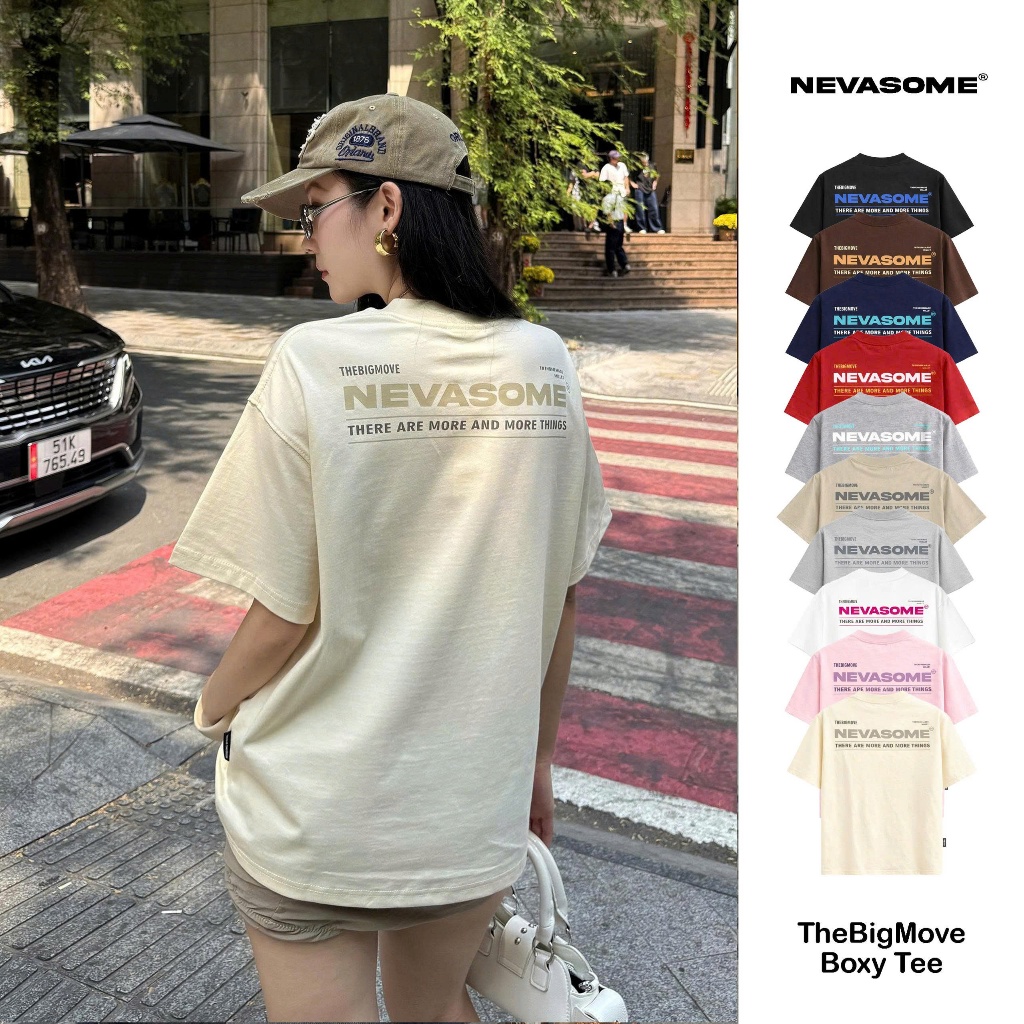 Áo Thun Boxy Big Move Nevasome Cotton 250gsm Local Brand Tay Lỡ Form Boxy Rộng Nam Nữ