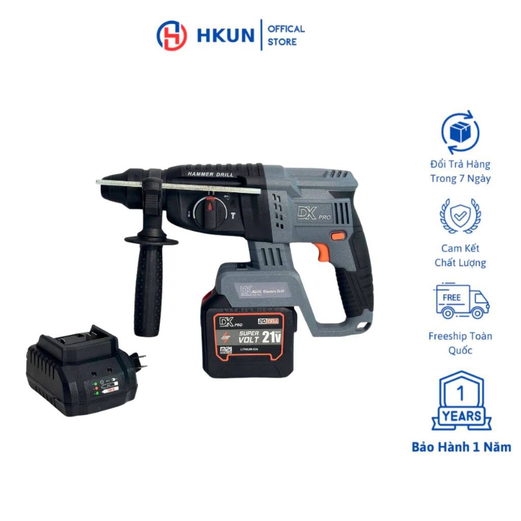 Máy Khoan Bê Tông Pin DKPRO TR2-26 Động Cơ Lõi Đồng Chân Pin Phổ Thông