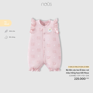 Nous Baby Bộ liền cộc ba lỗ, body cộc bé trai bé gái cài thẳng thêu hình dễ thương cho bé từ 5.5-10.5kg BST T3