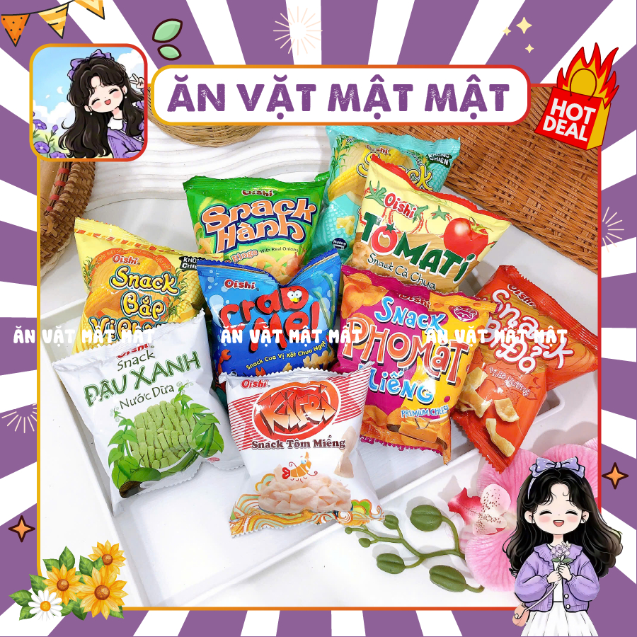 [COMBO 10 GÓI] Bim Bim Oishi (GÓI MINI 6G) đủ vị hàng chính hãng