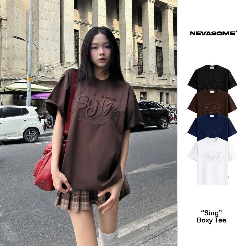 Áo Thun Boxy Sing Tee Nevasome Cotton 250gsm Local Brand Tay Lỡ Boxy Rộng Nam Nữ Menswear Womenswear
