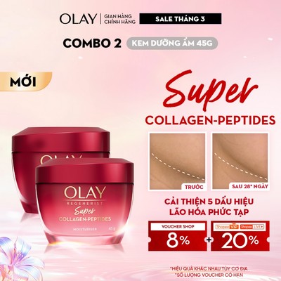 [Meta] [MỚI] Combo 2: Kem Dưỡng Ẩm OLAY Super Collagen Peptides Giúp Cải Thiện 5 Dấu Hiệu Lão Hóa Phức Tạp 45Gx2