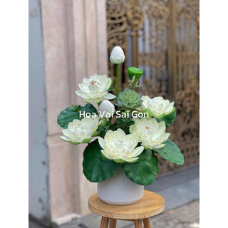 Bình hoa sen giả cắm sẵn