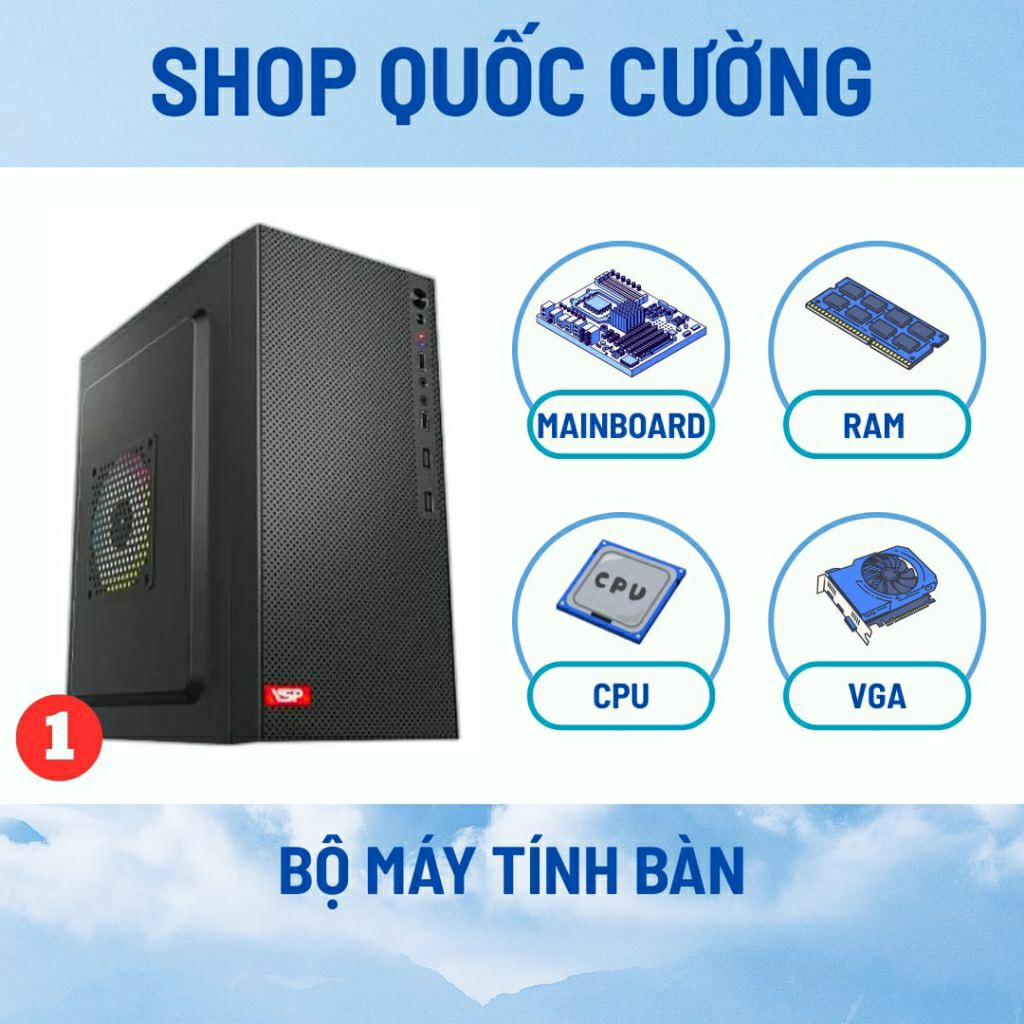 Bộ máy tính bàn chuyên văn phòng nhẹ I3-7100, Ram 8GB, Main H110. hàng bảo hành xem dưới mô tả.