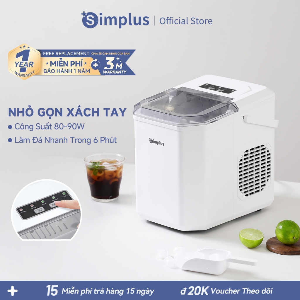 Máy Làm Đá Simplus 1.2L Gia Dụng Min ICE MAKER ZBJH001- Bảo Hành 1 Năm 1 Đổi 1
