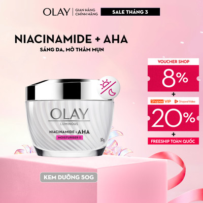 [Meta] Kem Dưỡng Ẩm OLAY LUMINOUS NIACINAMIDE AHA Sáng Da, Mờ Thâm Mụn 50G